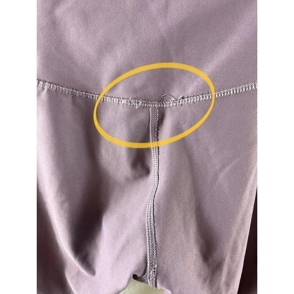 Apana Mesh Mid-Rise Cropped Leggings Size Small Purple Stretch Athletic Yoga